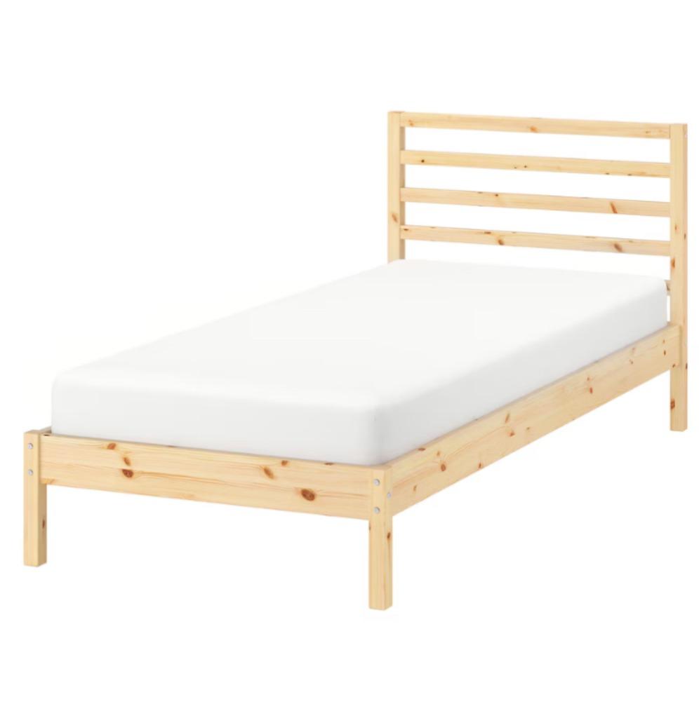 Lit en bois massif Ikea 90x200 Tarva, 85 à 100 cm, Sommier à lattes, Enlèvement, 180 cm ou plus