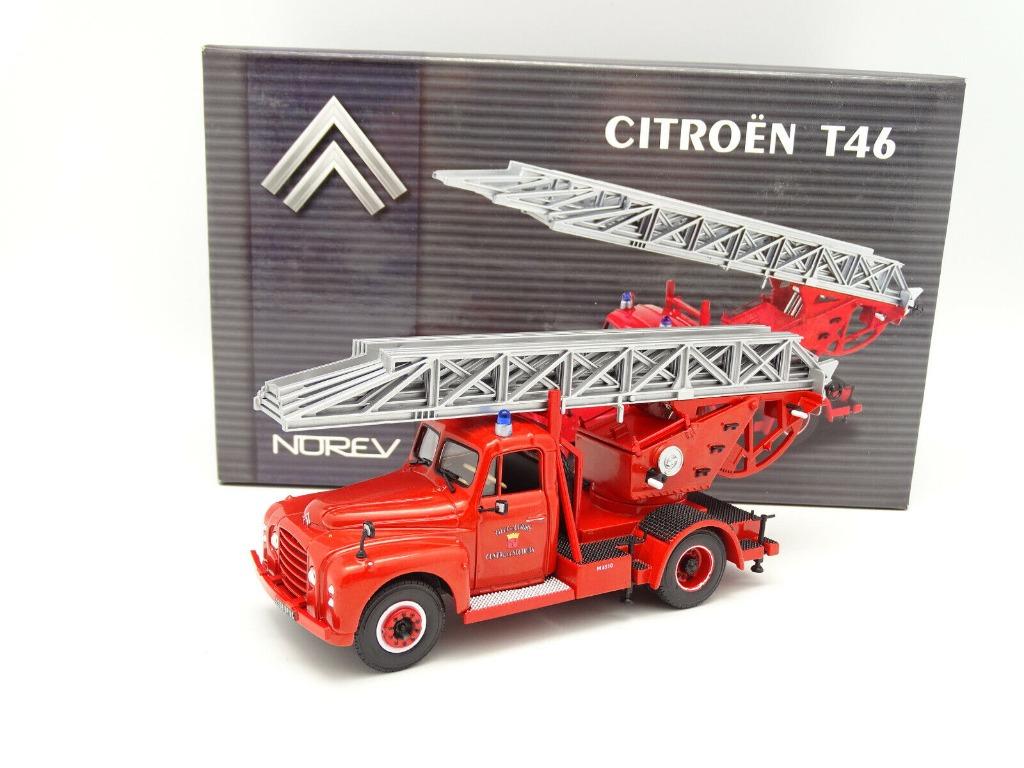 1:43 Norev 159985 Citroën T46 1962 brandweer ladderwagen, Ophalen of Verzenden, Zo goed als nieuw, Overige typen, Norev
