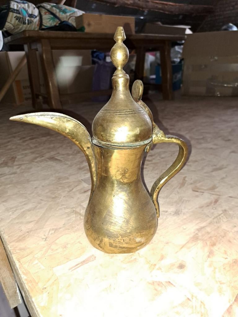 Antieke geelkoperen waterkan, Antiek en Kunst, Antiek | Brons en Koper, Ophalen of Verzenden, Koper