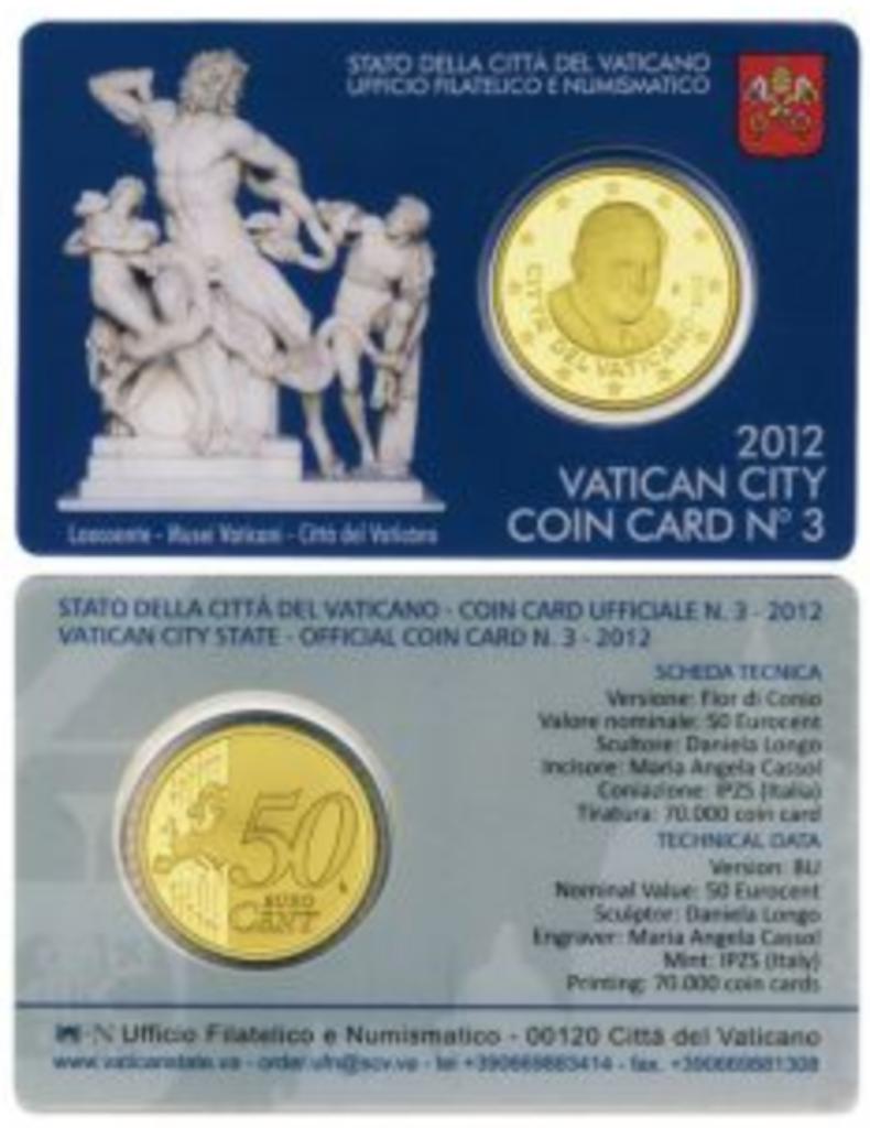 coincard 50 eurocent Vaticaanstad 2012 Nr. 3, Postzegels en Munten, Ophalen of Verzenden, Vaticaanstad