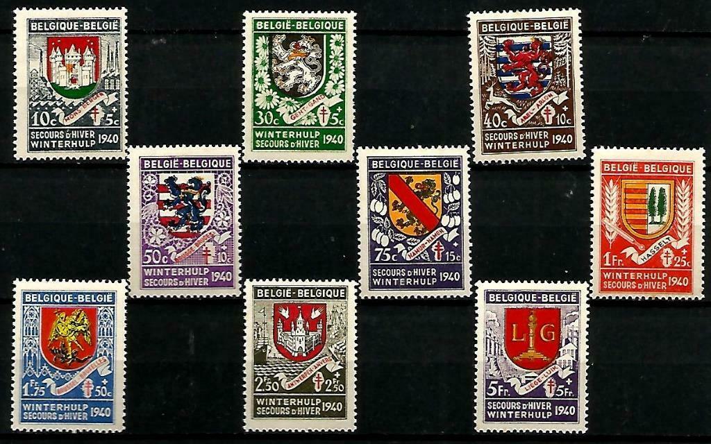 België 1940/1 1ste winterhulp obp 538/46**, Postzegels en Munten, Postzegels | Europa | België, Postfris, Orginele gom, Overig