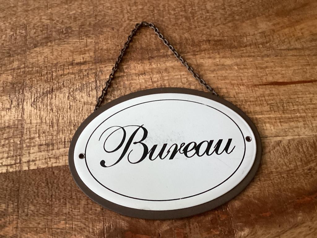 Bordje BUREAU ✍🏻, Huis en Inrichting, Woonaccessoires | Tekstborden en Spreuken, Ophalen of Verzenden, Zo goed als nieuw