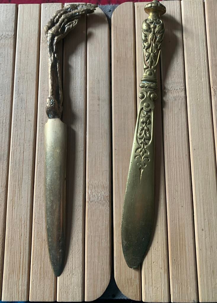 Antiek brieven messen 2 stuks, Antiek en Kunst, Ophalen of Verzenden, Brons