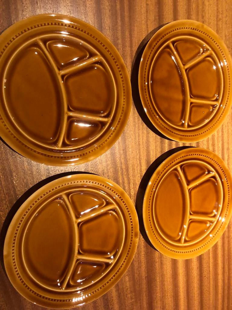 4 vintage fondue borden, Elektronische apparatuur, Fonduesets, Ophalen of Verzenden, Zo goed als nieuw, Fondue-accessoires