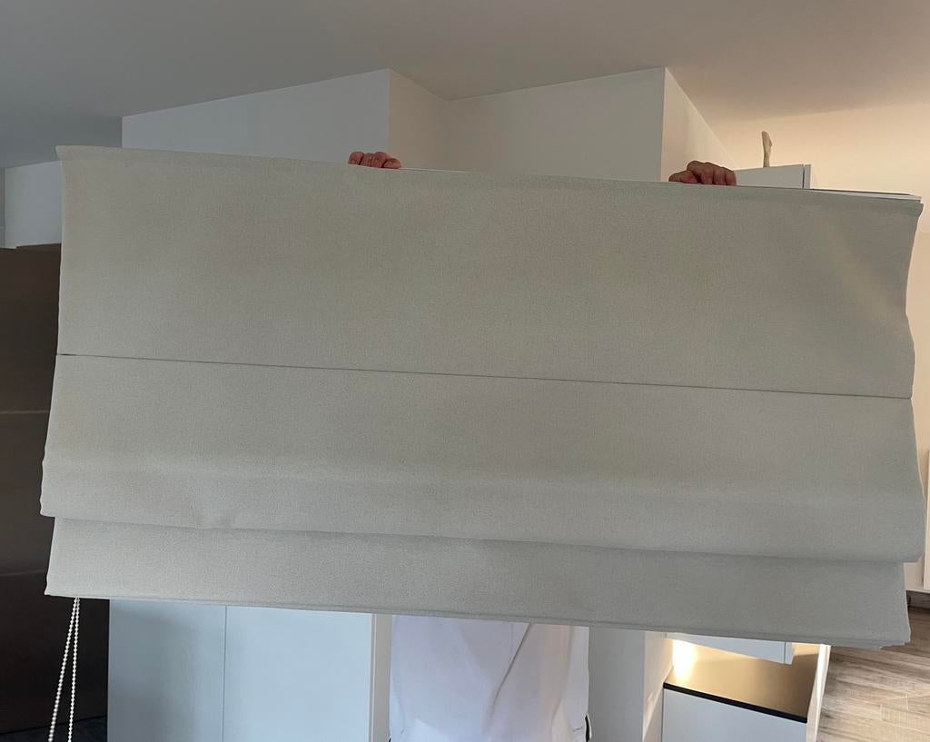 Optrekgordijnen (2x), Huis en Inrichting, Stoffering | Gordijnen en Lamellen, Ophalen, Crème, Gebruikt, Stof lord 27