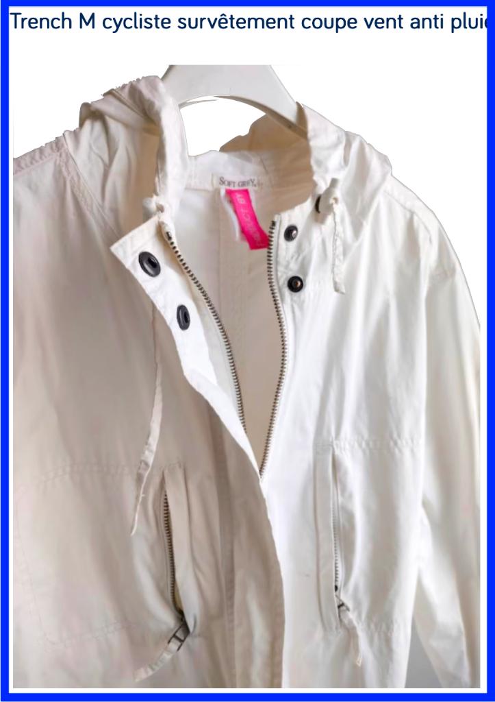 3/4 witte poncho-jas (ideaal voor fietsers en scooters), Gebruikt, Soft Grey (US), Ophalen of Verzenden, L