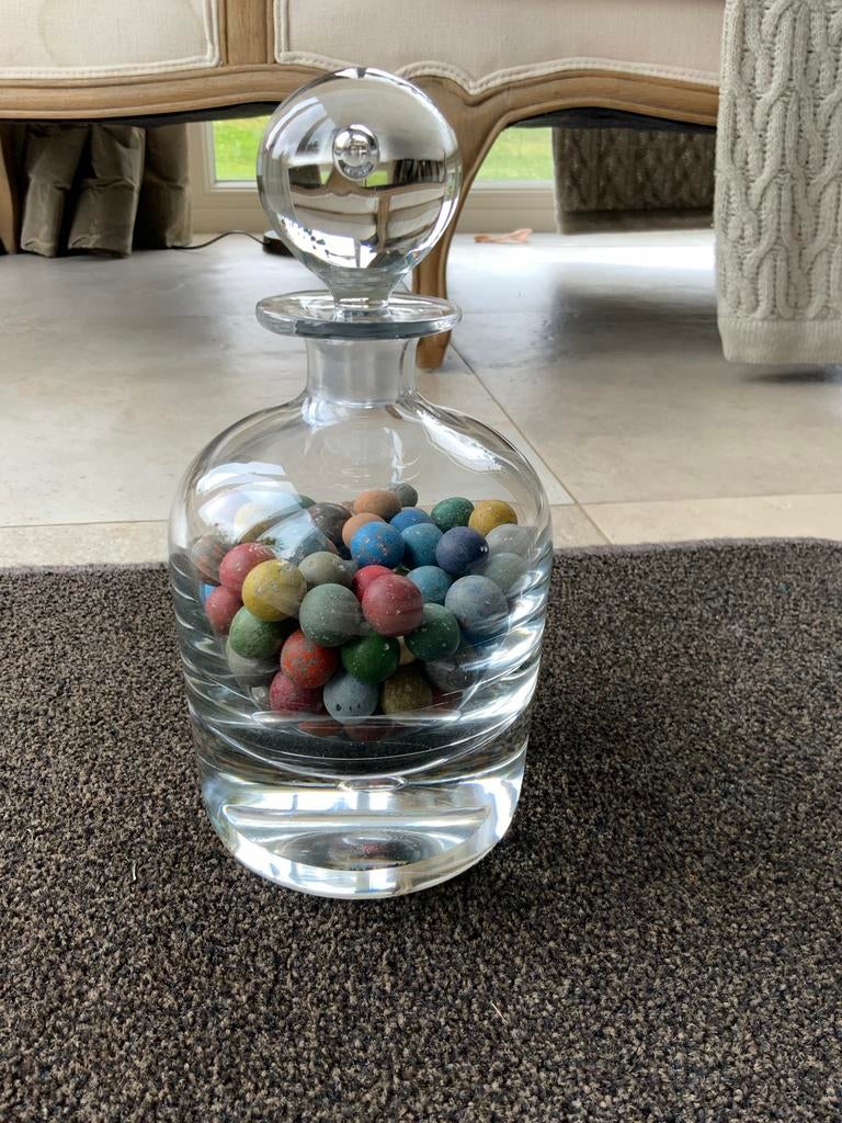 BILLES EN BROUSSE: billes en terre cuite colorés + carafe, Enlèvement ou Envoi, Utilisé