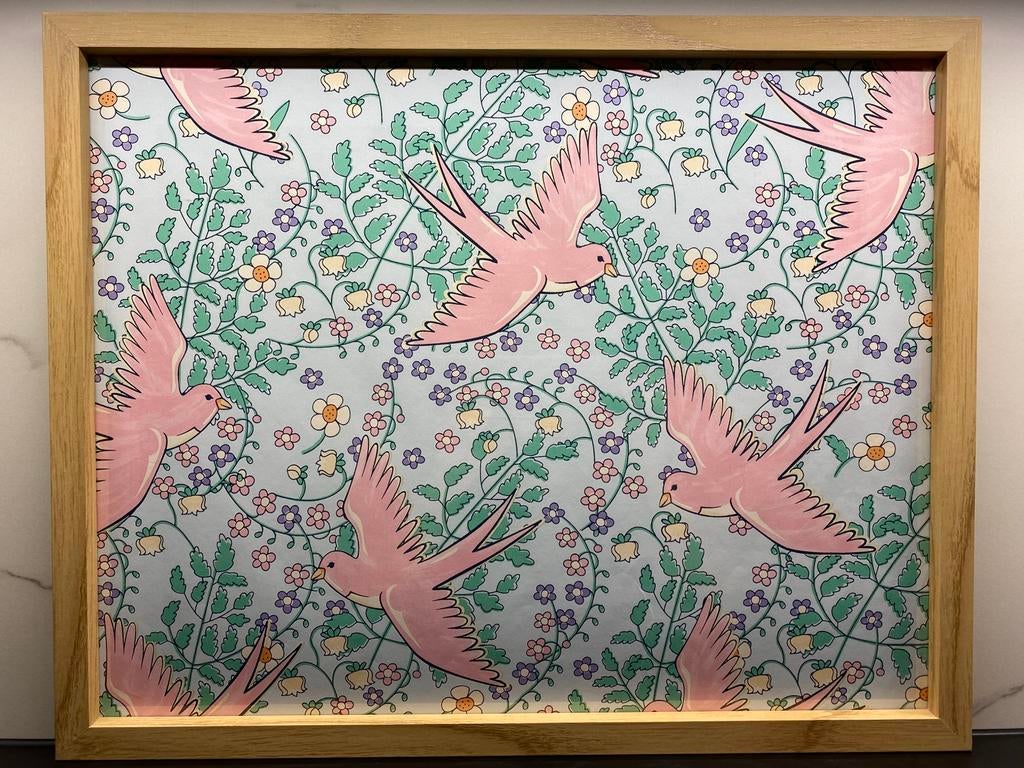 Roze Vogels 50x40 (nieuw), Ophalen of Verzenden, Nieuw, Hout