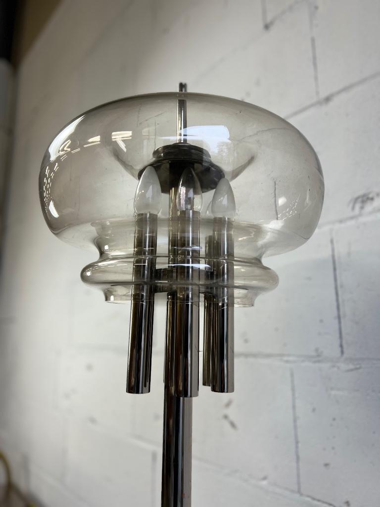 Vintage staanlamp: chroom & glas 'Leclaire & Schäfer', Ophalen of Verzenden