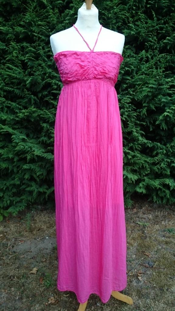 mooi lang / maxi kleedje fuchsia roos strapless / halter TU, Taille 38/40 (M), Enlèvement ou Envoi, Rose, Comme neuf