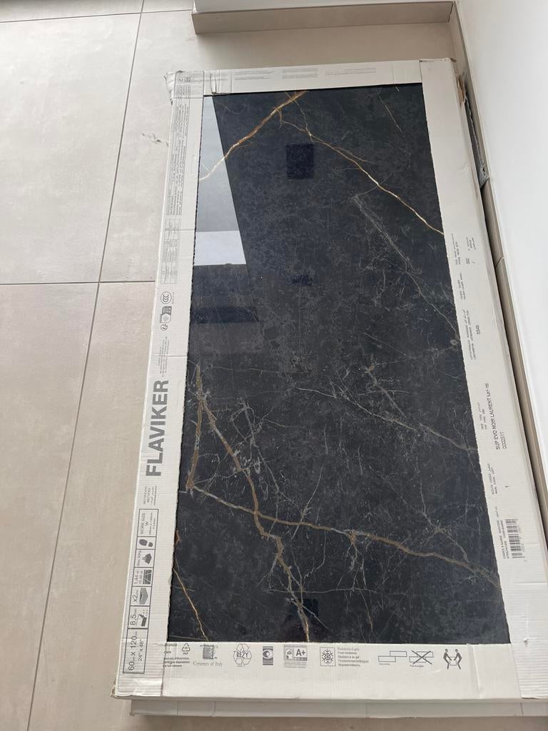 Flaviker Supreme evo lux noir laurent 60x120 3,6 m2, Bricolage & Construction, Dalles & Carrelages, Enlèvement, Neuf