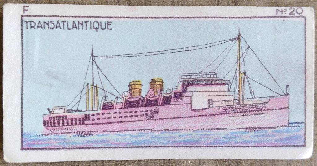 Oude prent van een Transatlantieker (Jacques Chocolat), Verzamelen, Ophalen of Verzenden, Gebruikt, Overige onderwerpen, Prent