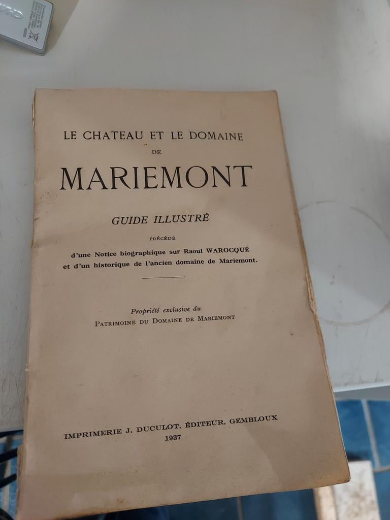 Livre sur Mariemont édition 1937, Enlèvement ou Envoi, Utilisé