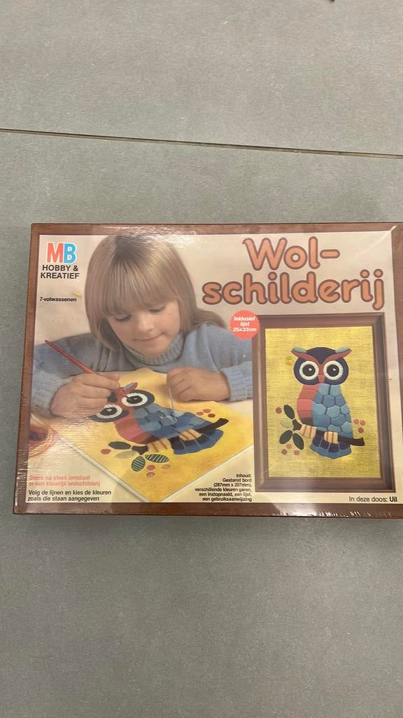 Vintage MB wolschilderij in originele verpakking, Een of twee spelers, Ophalen of Verzenden, Nieuw