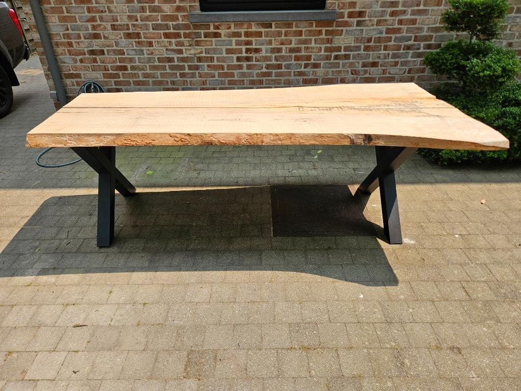 tuintafel/eettafel boomstam, Tuin en Terras, Ophalen, Nieuw, Rechthoekig, Hout