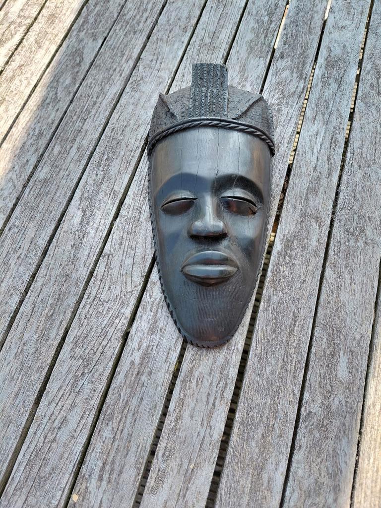 Congolees zwart Houten masker, Antiek en Kunst, Kunst | Beelden en Houtsnijwerken, Ophalen of Verzenden