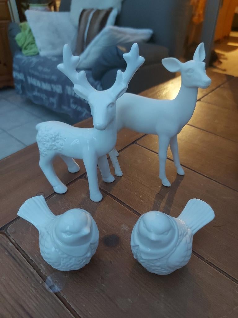 decoratief setje herten in porselein, Ophalen of Verzenden