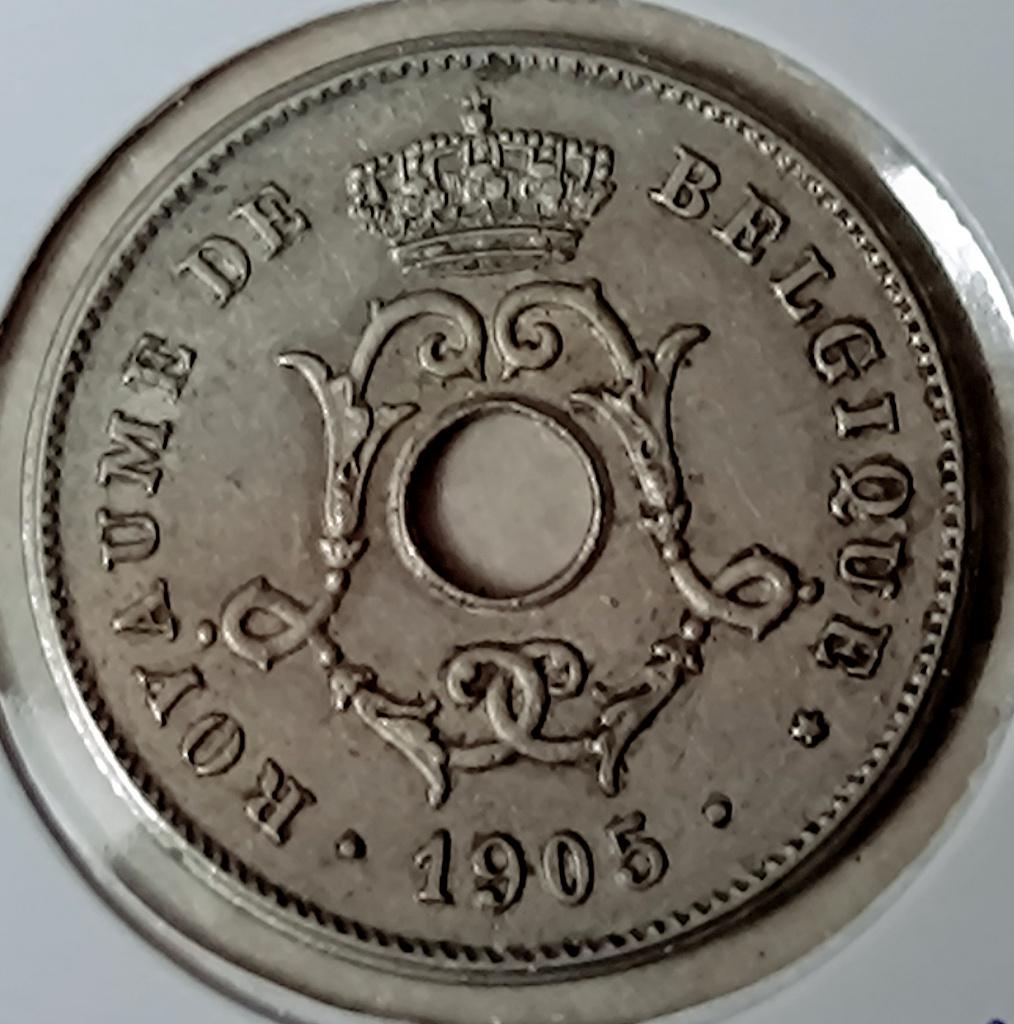 munt Belgie 10 centimes 1905 Frans overdatum 05/04, Verzenden