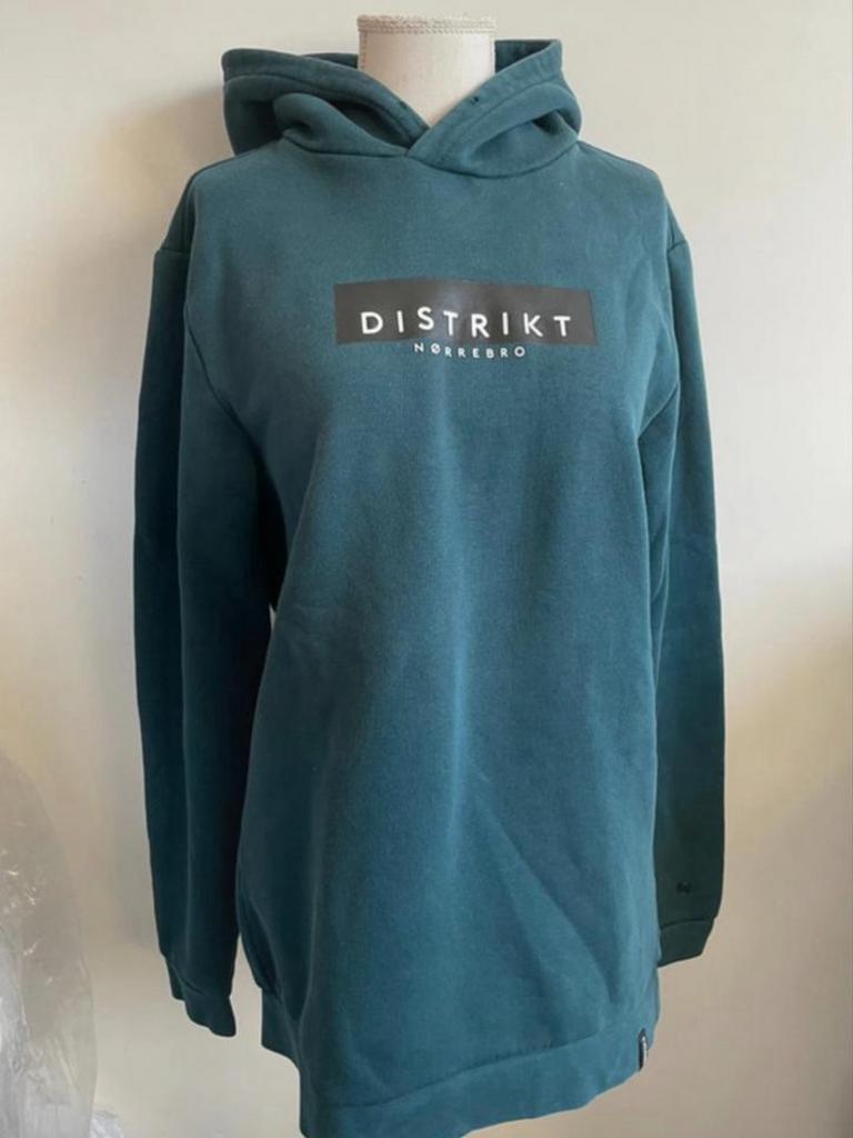 Blauwe katoenen hoodie / sweater district S als nieuw, Ophalen of Verzenden, Zo goed als nieuw, Maat 46 (S) of kleiner, Blauw