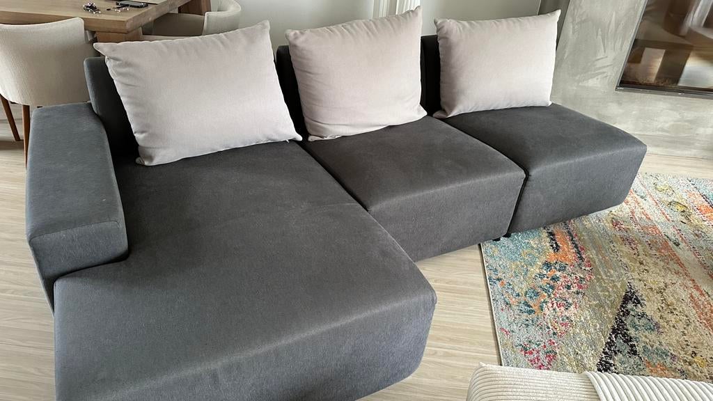 Zetel met longchair, Huis en Inrichting, Zetels | Zetels en Chaises Longues, Ophalen, Zo goed als nieuw