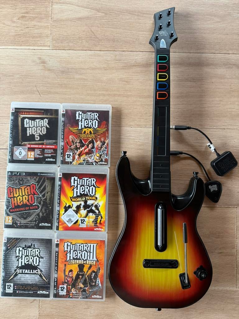 Guitar hero World tour (gitaar + games), Games en Spelcomputers, Ophalen, Zo goed als nieuw