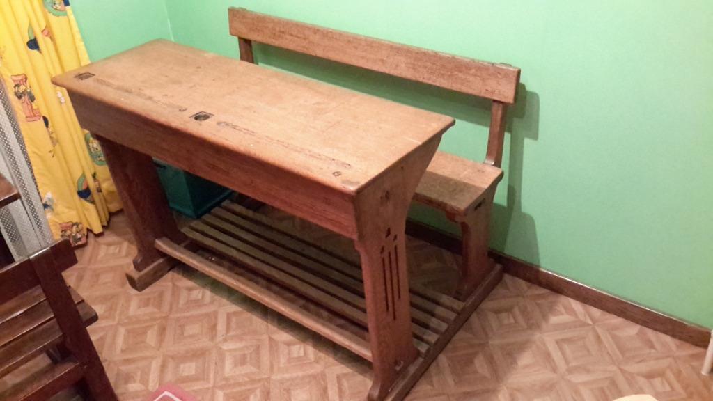 Ancien banc d'école. Voir dimensions et  descriptions, Enlèvement, Utilisé, Autres types