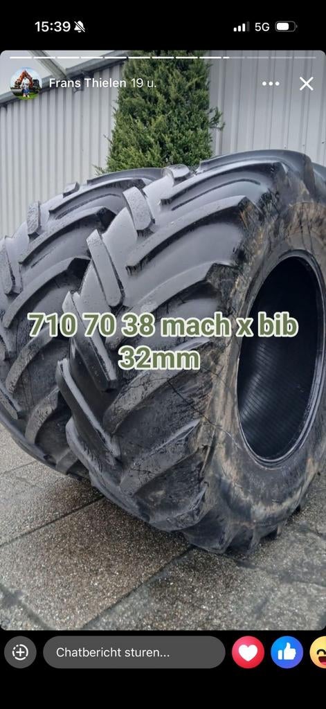 set michelin 710 70 38 mach x bib 32mm, Zakelijke goederen, Landbouw | Onderdelen | Banden, Velgen en Assen, Ophalen