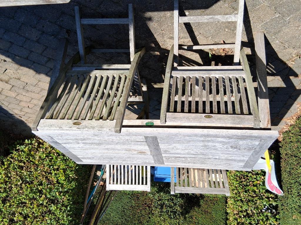 Tuintafels tuinstoelen plooistoeltje parasolvoet, Tuin en Terras, Ophalen, Gebruikt