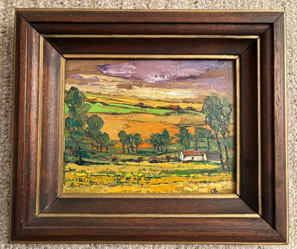 Impressionistisch landschap met moderne kleuren, Ophalen of Verzenden