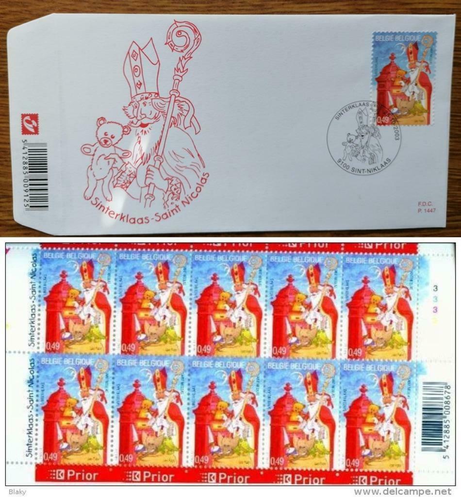 2003- 1 FDC + 1 FEUILLET - ST NICOLAS, Enlèvement ou Envoi, Enfants