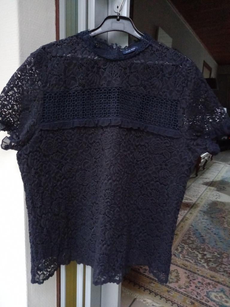mooie kanten blouse donkerblauw maat 44 merk River Woods, Kleding | Dames, Blauw, River Woods, Maat 42/44 (L), Nieuw