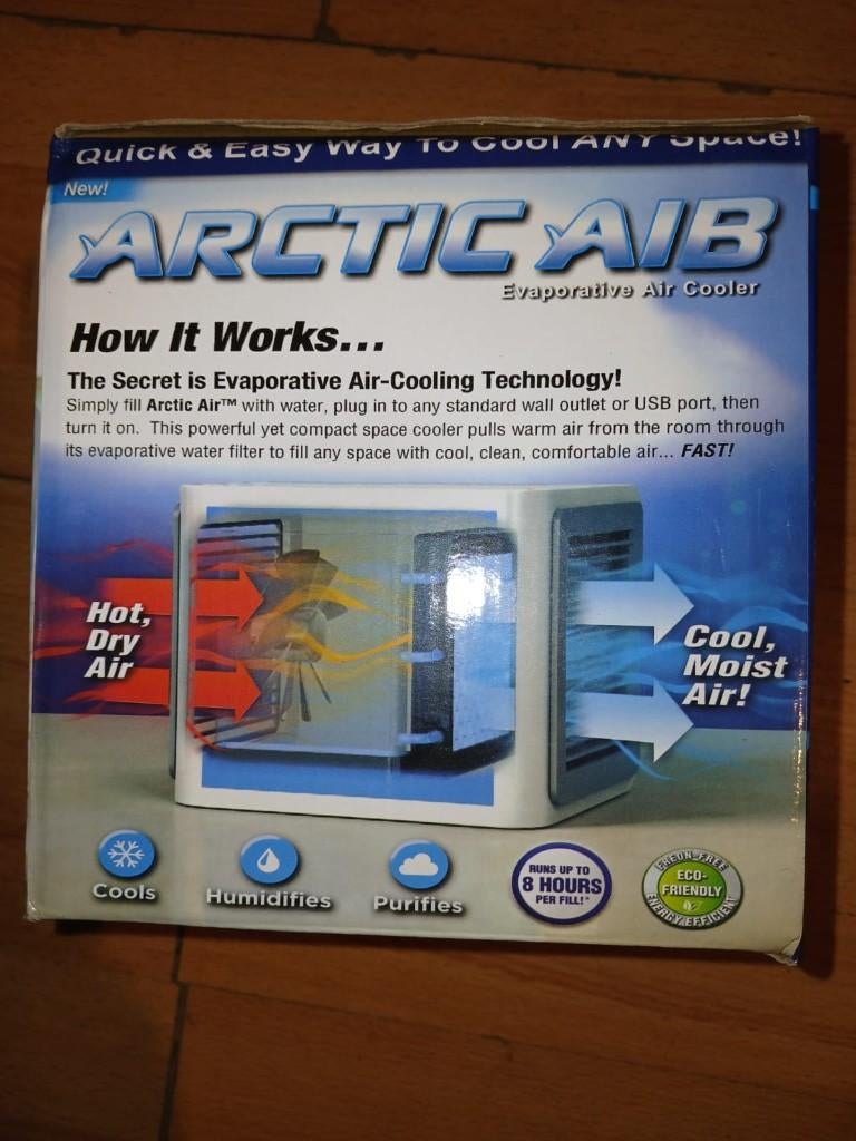 Arctic Air 3-in-1 mini mobiele airconditioner - nieuwstaat, Nieuw, 3 snelheden of meer, Ophalen of Verzenden, Koelen en Ontvochtigen