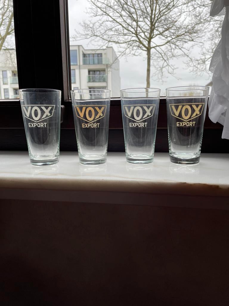 Retro vintage antieke bierglazen VOX, Verzamelen, Ophalen of Verzenden, Zo goed als nieuw