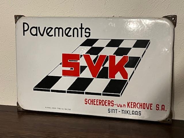 Emaillebordje Pavements SVK Sint Niklaas 1958, Antiek en Kunst, Ophalen