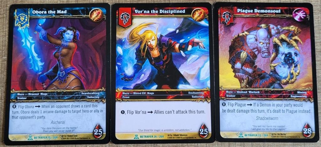 World of Warcraft: Betrayer: 3 verzamelkaarten, Hobby en Vrije tijd, Ophalen of Verzenden, Zo goed als nieuw, Meerdere kaarten
