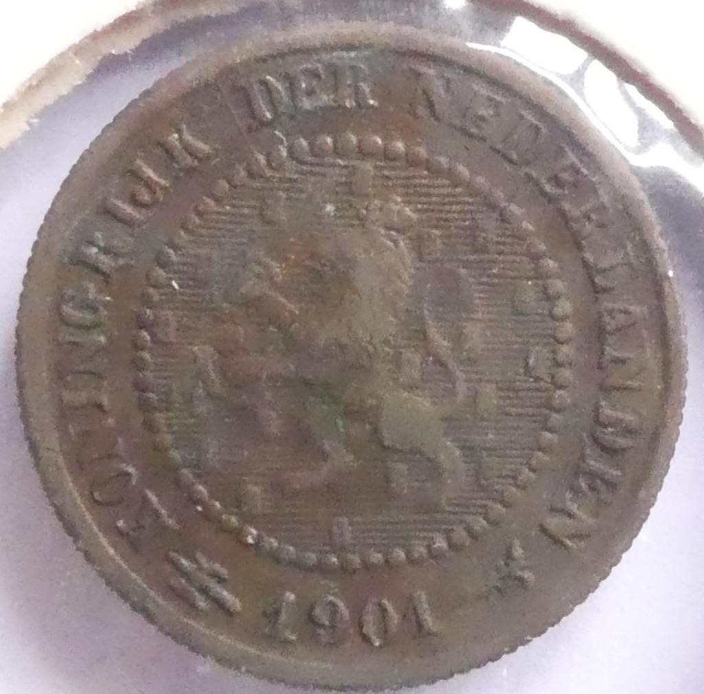 Nederlandse munteenheid 1/2 cent 1901, Ophalen of Verzenden, Koningin Wilhelmina, Overige waardes, Losse munt