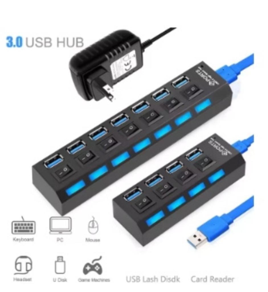 HUB USB 3 - 7 Ports, Computers en Software, Dockingstations, Ophalen of Verzenden, Nieuw, USB-hub