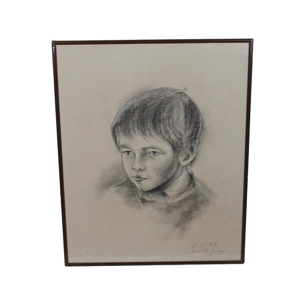 Portrait au Crayon par Johny De Witte - 1986, Antiquités & Art, Art | Dessins & Photographie, Enlèvement ou Envoi