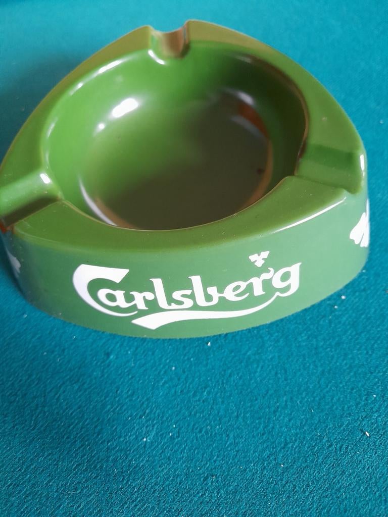Vintage asbak groen Carlsberg melamine, Verzamelen, Ophalen