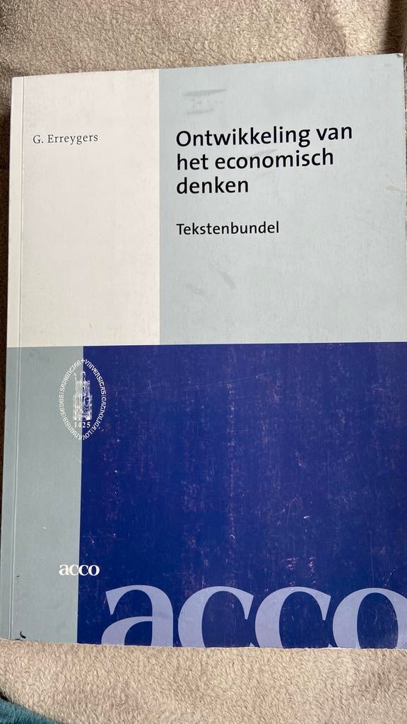 Ontwikkeling van het economisch denken tekstenbundel, Ophalen of Verzenden, Gelezen, Hoger Onderwijs