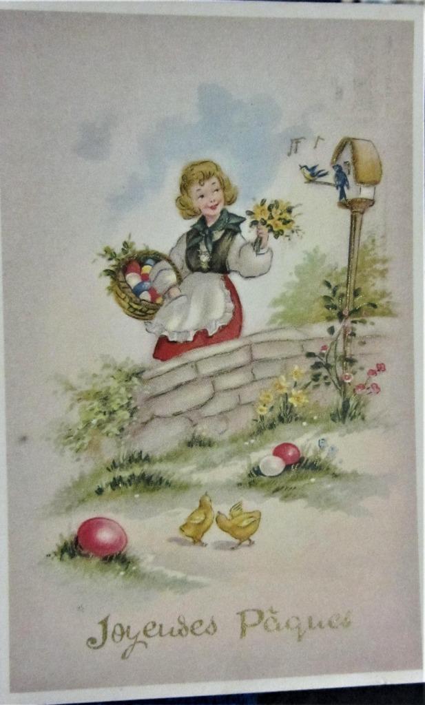 FANTASIEKAART PASEN, Verzamelen, Ophalen of Verzenden, 1940 tot 1960, Gelopen, Feest(dag)