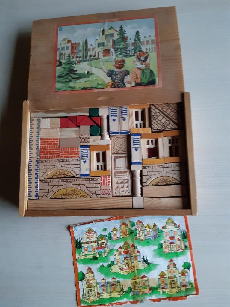 vintage houten bouw blokkendoos, Ophalen of Verzenden
