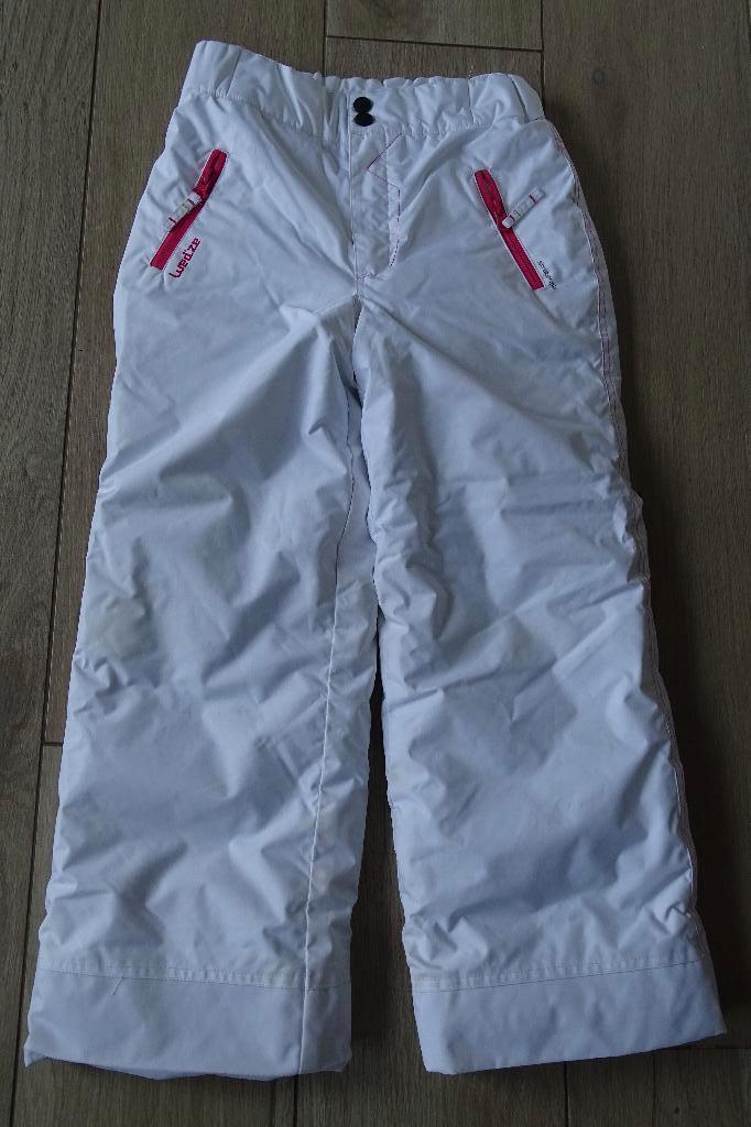 Witte skibroek/sneeuwbroek Decathlon Wed'ze maat 8 jaar, Ophalen of Verzenden, Gebruikt, Kleding