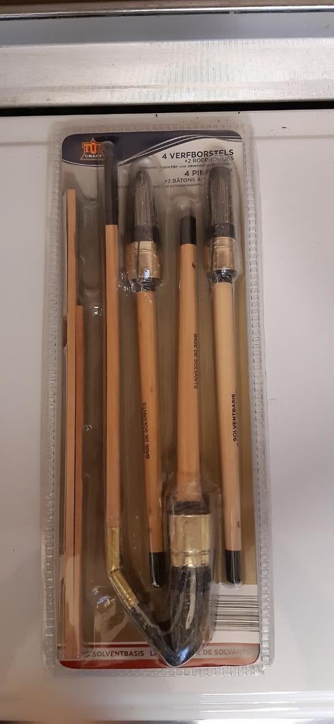 Set verfborstels & roerhoutjes - nieuw, Doe-het-zelf en Bouw, Schildersmaterialen, Ophalen of Verzenden, Nieuw, Kwast
