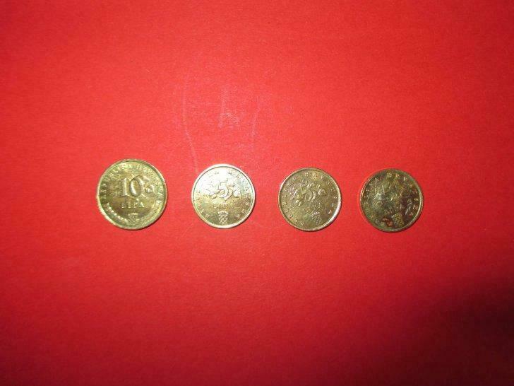 4 muntstukken Kroatië, Postzegels en Munten, Ophalen of Verzenden, België