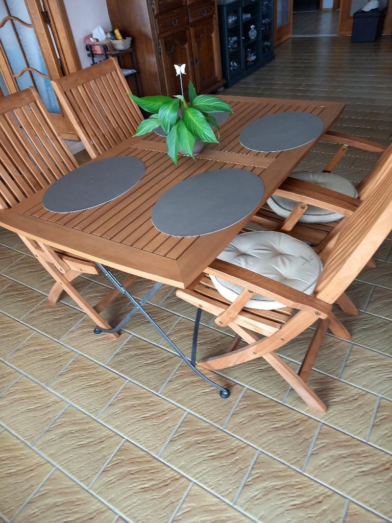 table + 6 chaises veranda jardin, Neuf, Chaise, Salons de jardin, Enlèvement