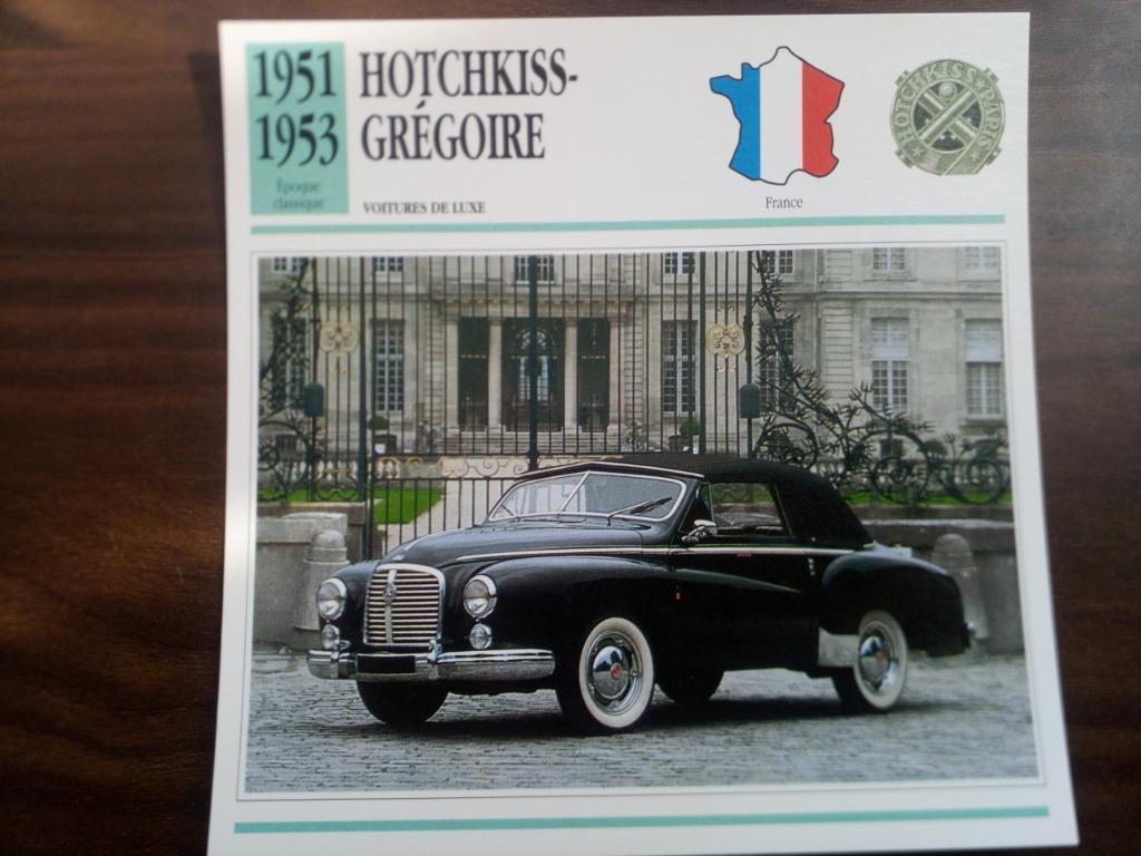 Hotchkiss - Fiches Edito Service période construction1951-54, Enlèvement ou Envoi, Comme neuf, Voitures