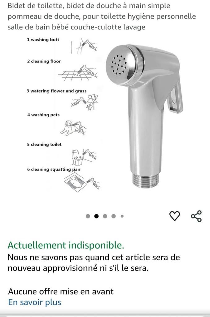 pommeau de douche, pour toilette, Ophalen, Nieuw, Douche