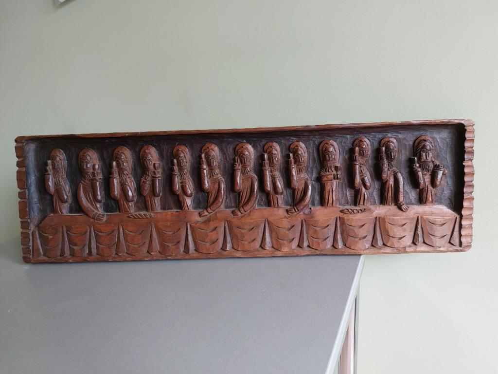 Panneau en bois Last Supper Christ Apôtres Ethnic, Enlèvement ou Envoi, Utilisé