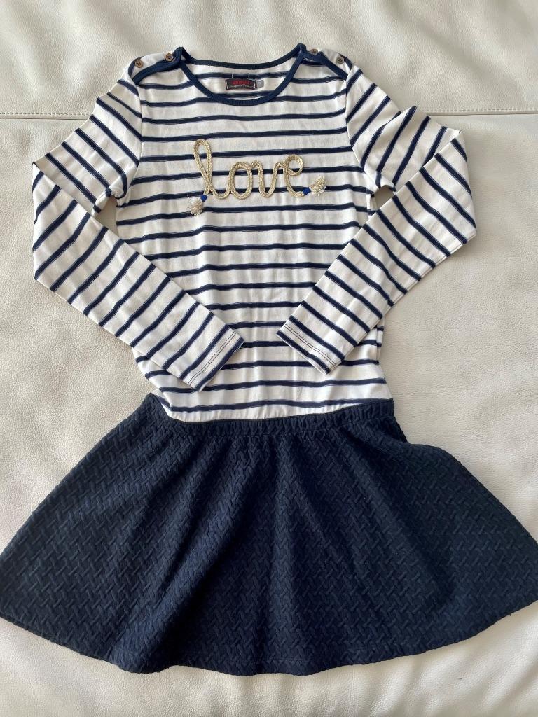 Marineblauwkleedje Catimini - maat 12 jaar, Kinderen en Baby's, Catimini, Zo goed als nieuw, Jurk of Rok, Verzenden